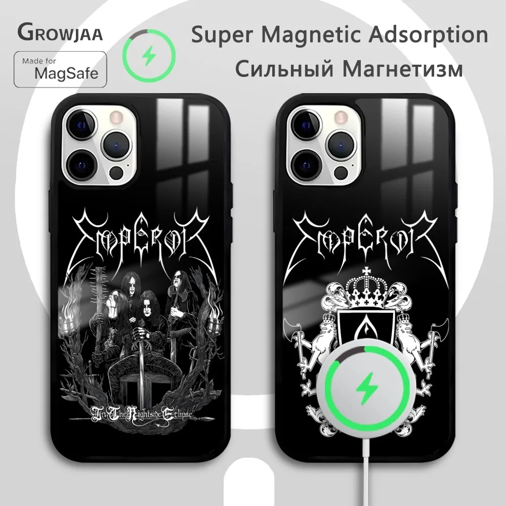 Black Metal Band E-EmperorS Phone Case For IPhone 16 15 14 13 12 11 Pro Max Plus Mini Magsafe Mirror Wireless Magnetic Funda