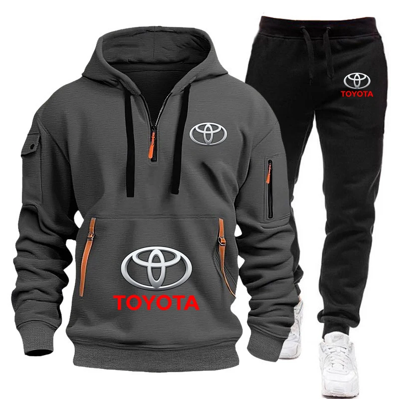 سويت شيرت رجالي بقلنسوة 2025 نمط تويوتا سباق سترة مخصصة رياضية للياقة البدنية بدلة ترفيهية مجموعة الخريف والشتاء #5