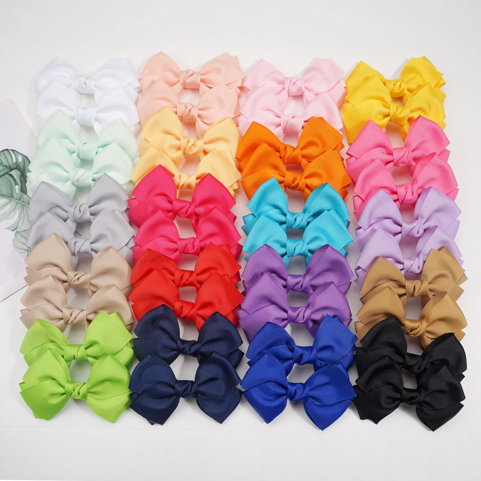 

100 PCS/Lot, 4inch Baby Girls Grosgrain Ribbon Hair Bow Clips Bowknot Barrettes For Infants Toddlers Girls Kids