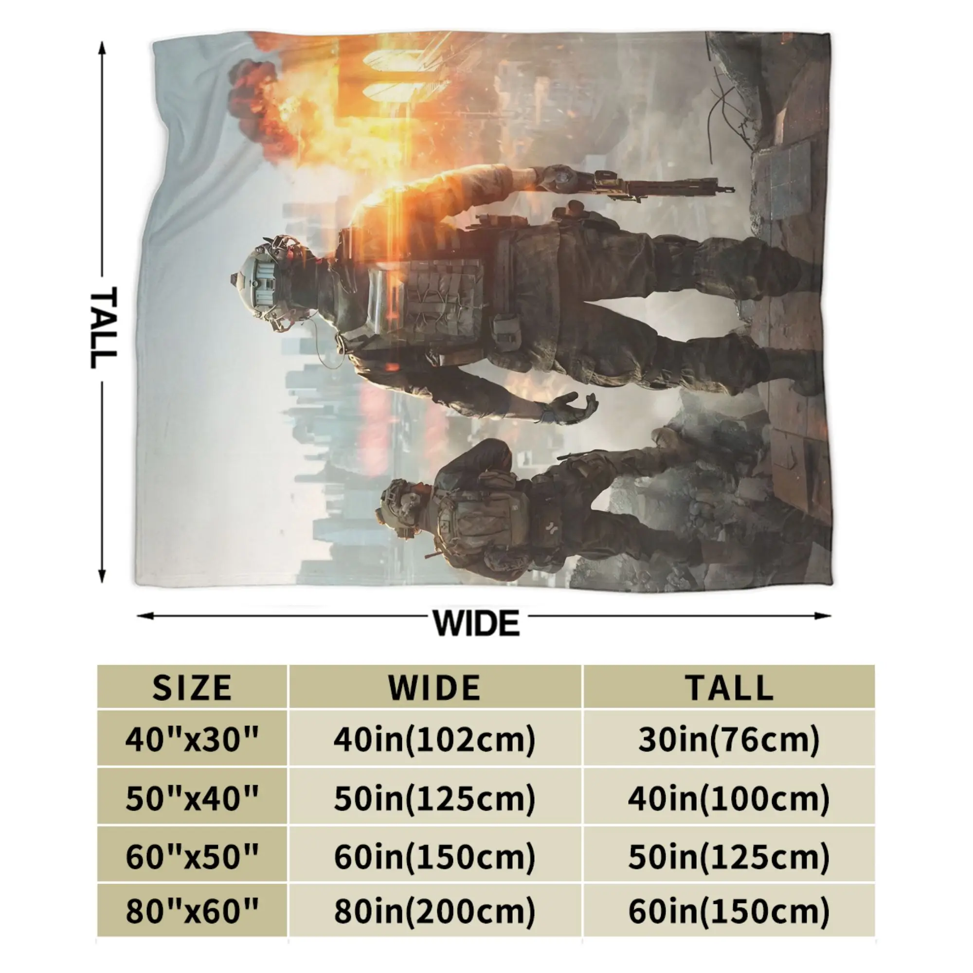 ساحة المعركة فئة الجندي لعبة BF6 غطاء بطانية اطلاق النار الصوف رمي البطانيات المنزل الأريكة المطبوعة لينة المفارش متعددة الوظائف #6