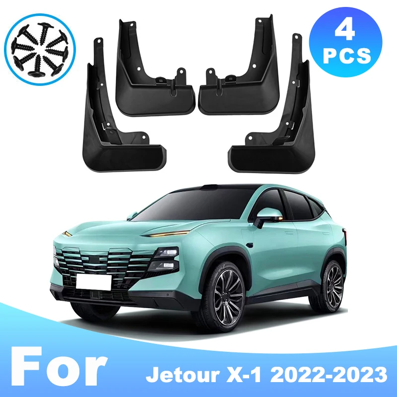 

For Jetour X-1 2022-2023 Automotive Tire Mudguard Waterproof Prevent Mud Splashing Car Mud Flaps Fender Trim 4pcs Accessories