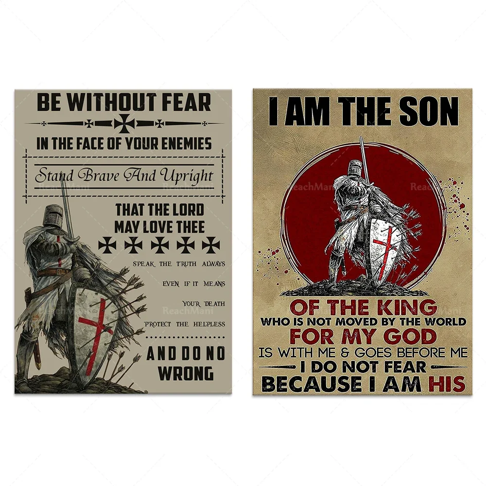 I am the Son of the King of My God Prints, Fearless Warrior Posters, Vintage Home Decor Printed Art Gifts