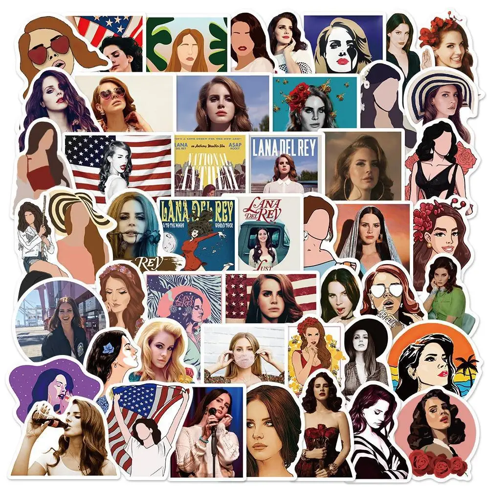 10/25/50Pcs Singer Lana Del Rey Stickers Decoration DIY Toys Bike Laptop Scrapbook Luggage Car Diary Waterproof Decals Girl Gift