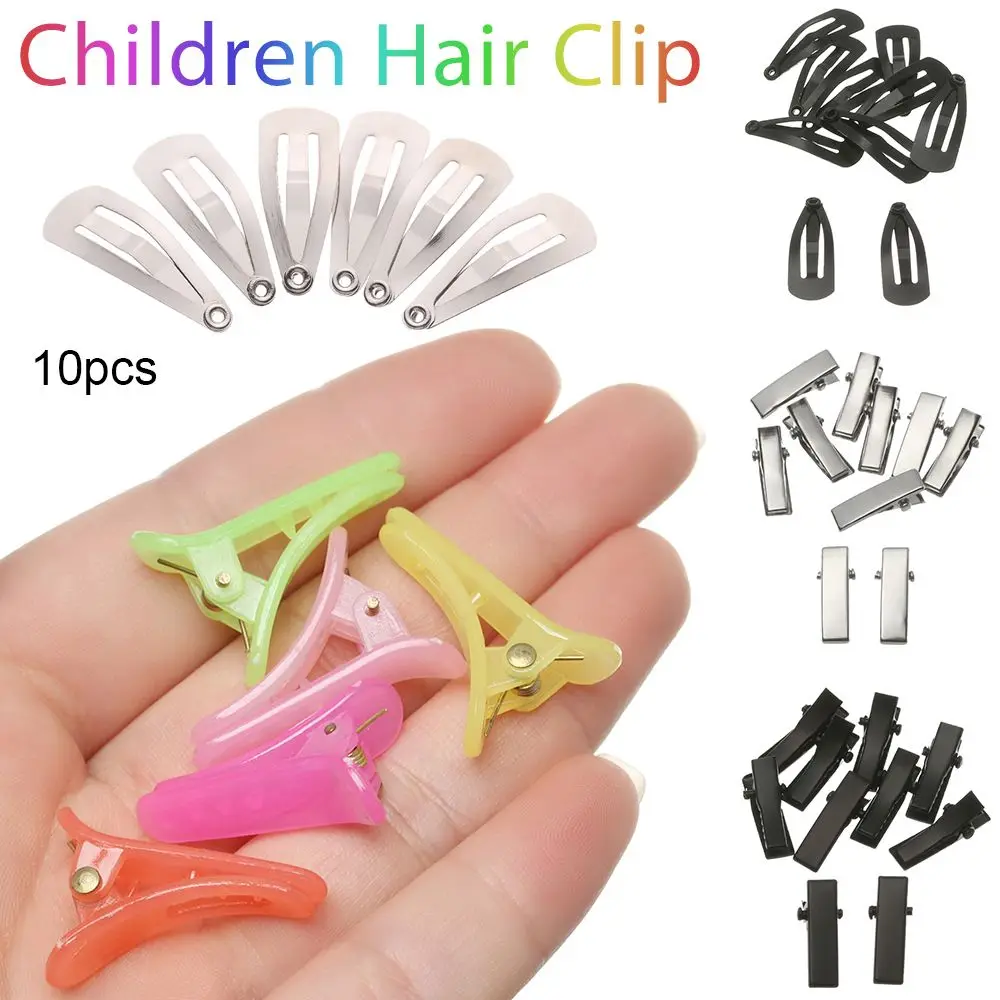 10pcs 3 Styles DIY Dolls Hairpin Accessories  Head Clips Headwear Children Hair Clip Mini Matal/Plastic Headclip