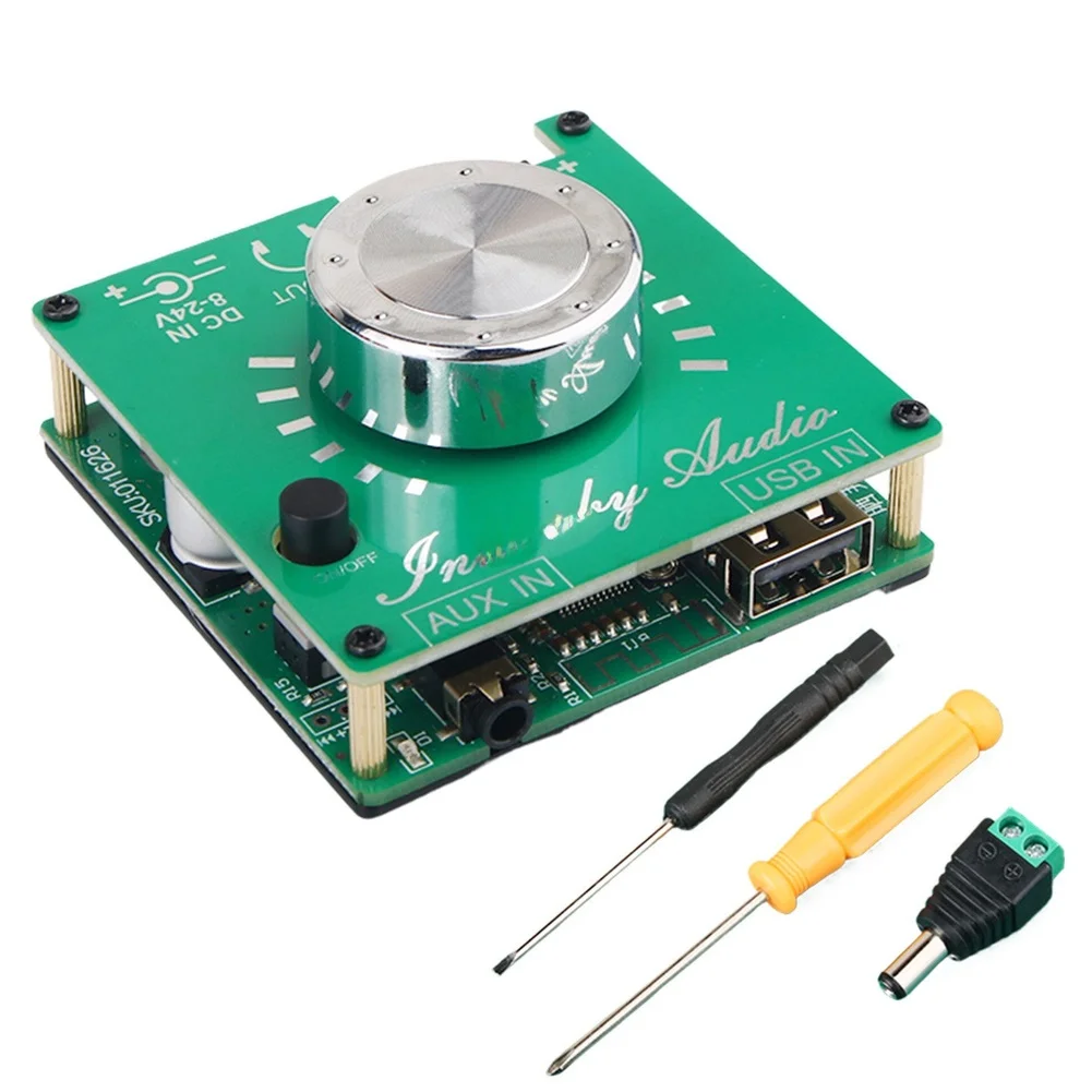 Wireless 5.0 30W Dual Channel Audio Enhancement Board with USB AUX Input Compact 60x60x28mm Design for HiFi Use
