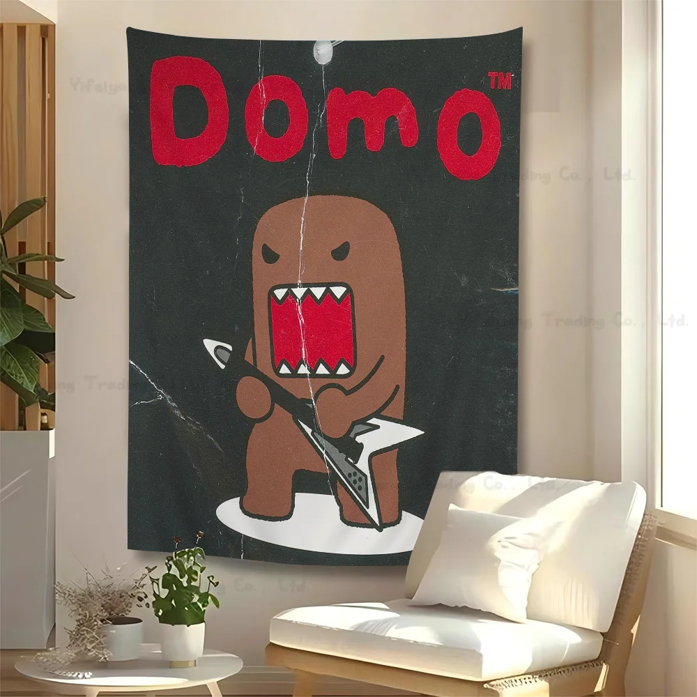 Cute Domo-Kun Anime Tapestry Indian Buddha Wall Decoration Witchcraft Bohemian Hippie Wall Hanging Sheets