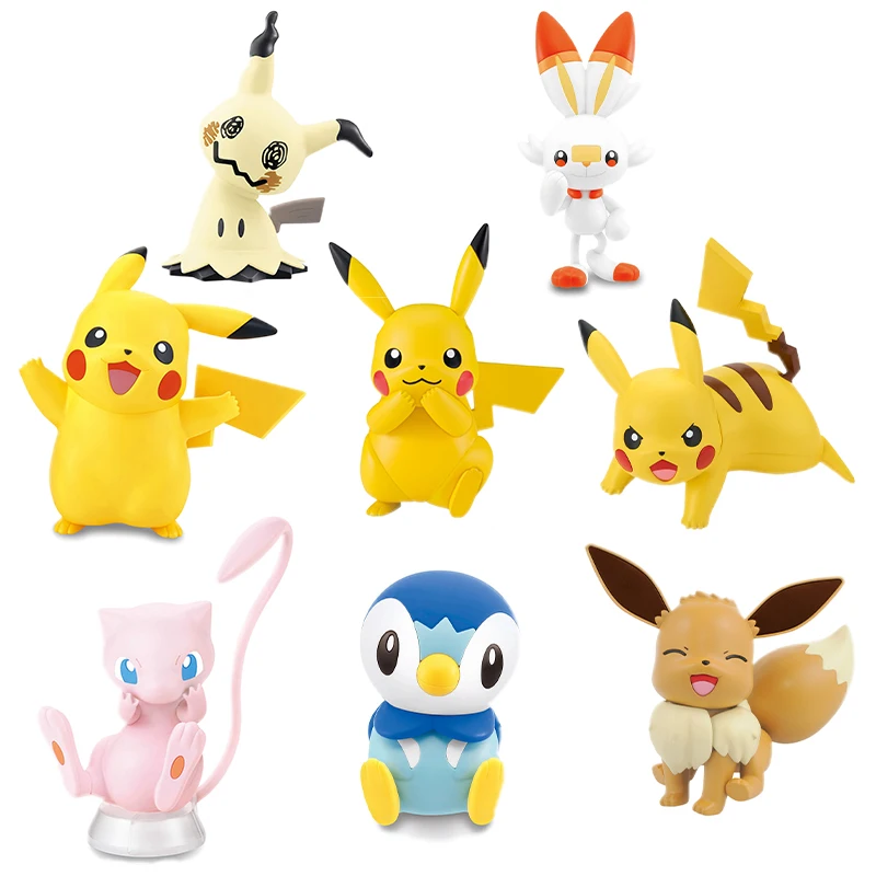 Pokemon Figures Plamo Pokemon Model Kit Quick Lugia Kyurem Mewtwo Eevee Lucario Riolu Greninja Pikachu Mimikyu