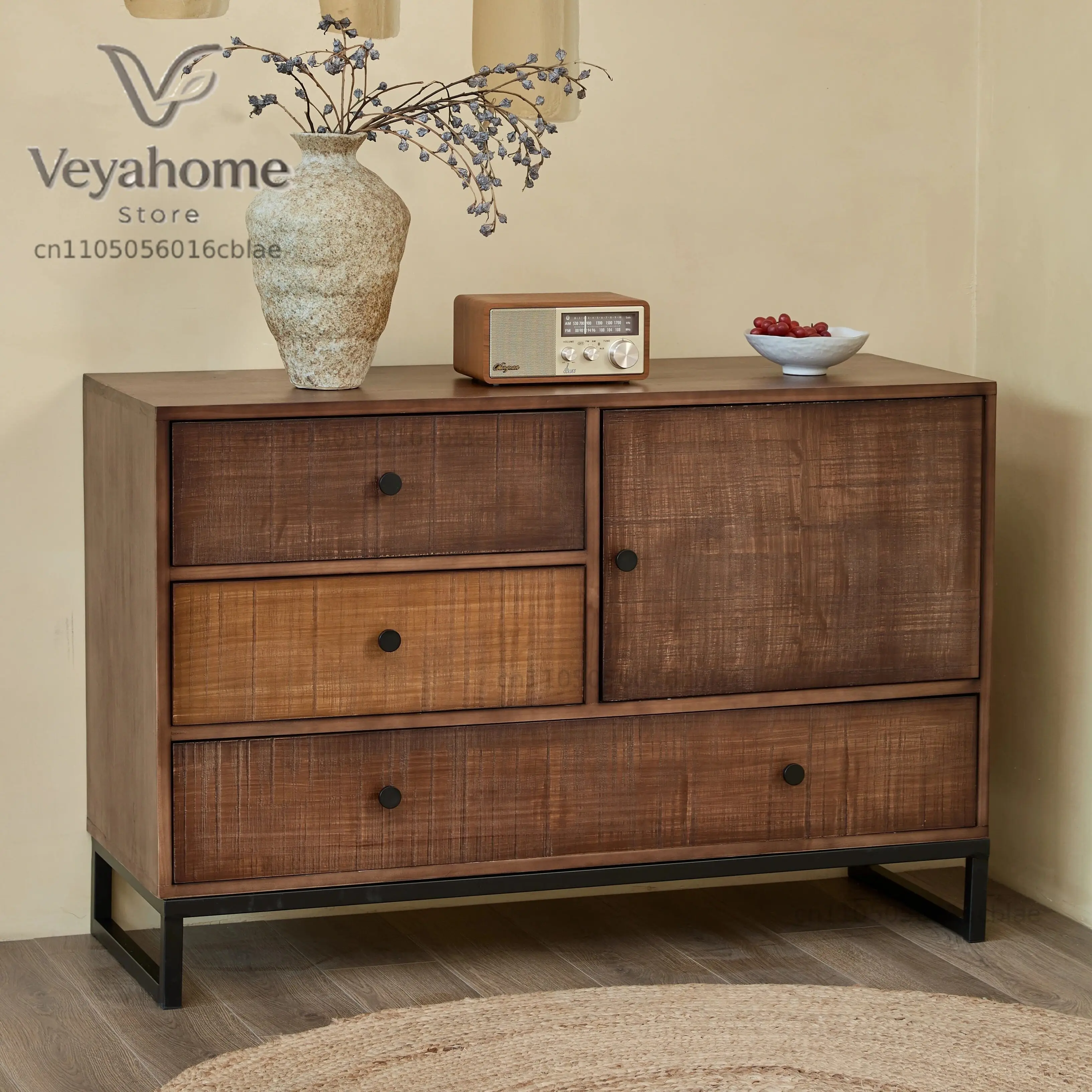 American solid wood chest, old dining side cabinet, chest of drawers, storage, bedroom storage, drawer cabinet