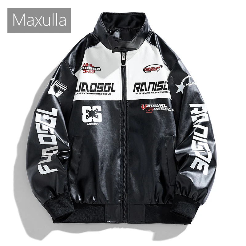 Autumn Winter Men's PU Leather Jackets Fashion Streetwear Hip Hop Motorcycle Coats For Mens Outdoor Windbreaker Leather Jackets