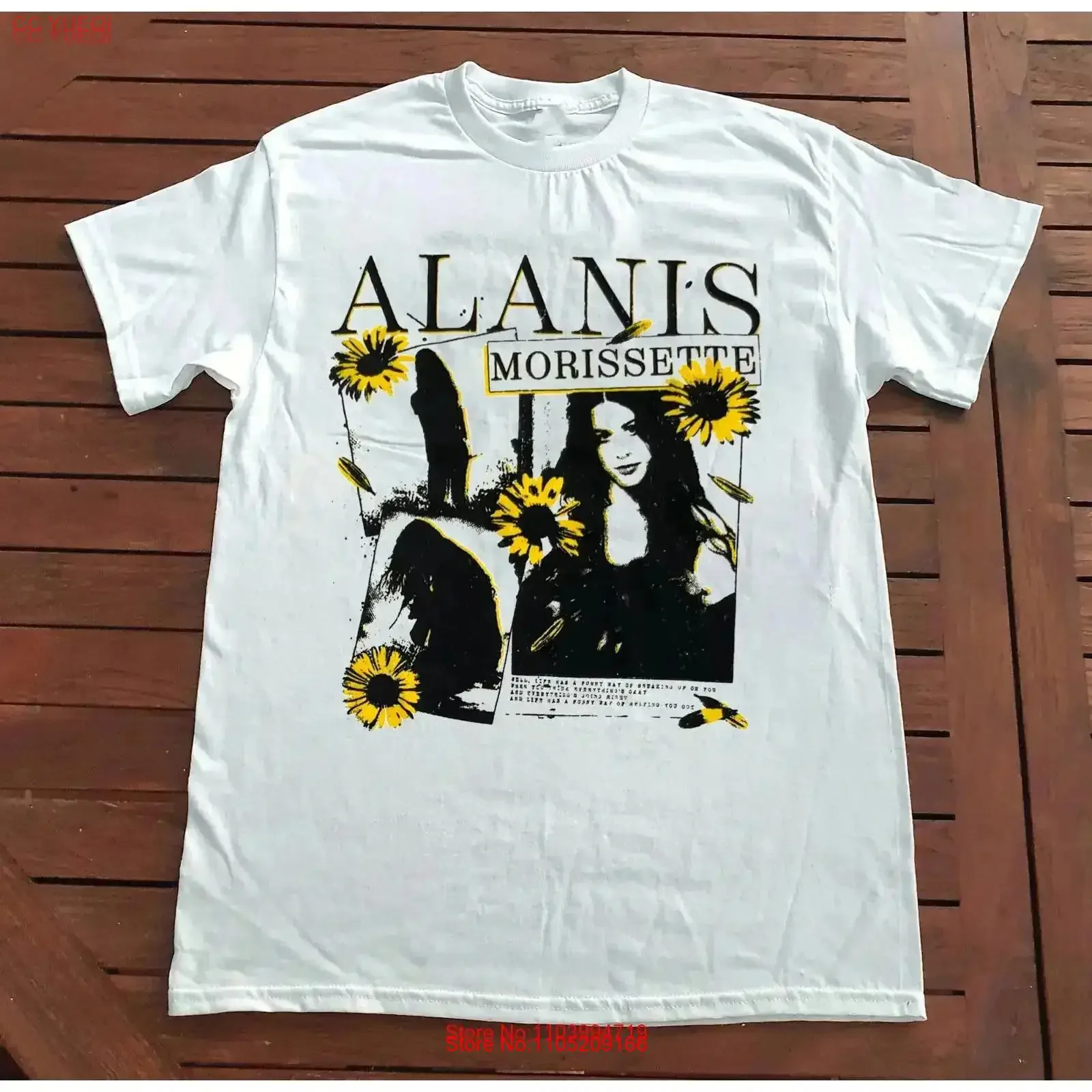 

Редкая белая футболка Alanis Morissette Tour For Fans от S до 5XL, винтажная стираная дизайнерская одежда, универсальная, стильная, слегка графика