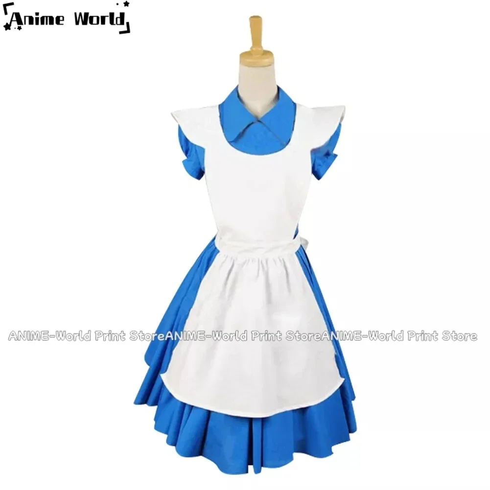

《Нестандартный размер》Алиса Косплей Синее платье горничной Фартук Костюм Хэллоуин Маскировка женский костюм