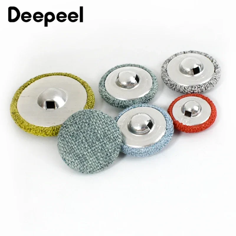 20Pcs 15-30mm Cloth Fabric Button Linen Covered Round Snap Buttons for Jacket Clothes Sofa Suit OverCoat DIY Sewing Accessories