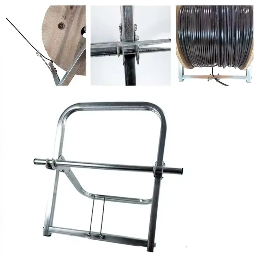 Efficient Foldable Cable Unreeling Tool For Fiber Optic Installation Portable Copper Alloy Reel Holder Accessory