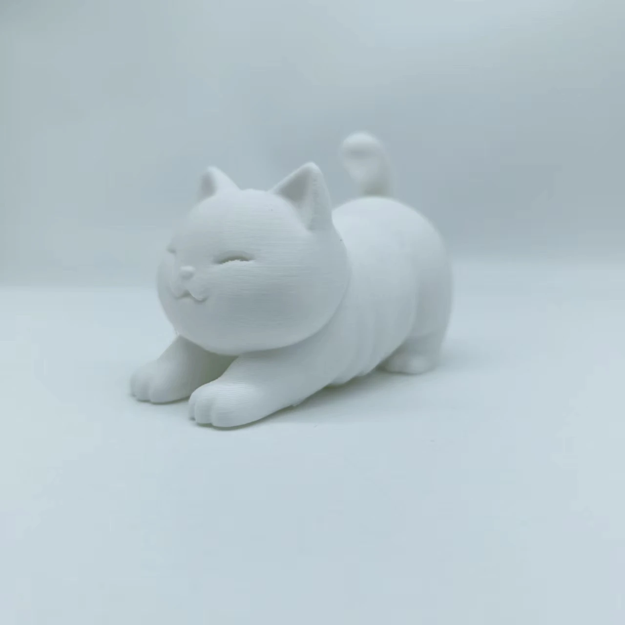 طباعة ثلاثية الأبعاد، محاكاة إبداعية لطيفة للغاية، تمثال قطة صغير سمين، تمثال قطة إبداعي عصري، ديكور سطح المكتب