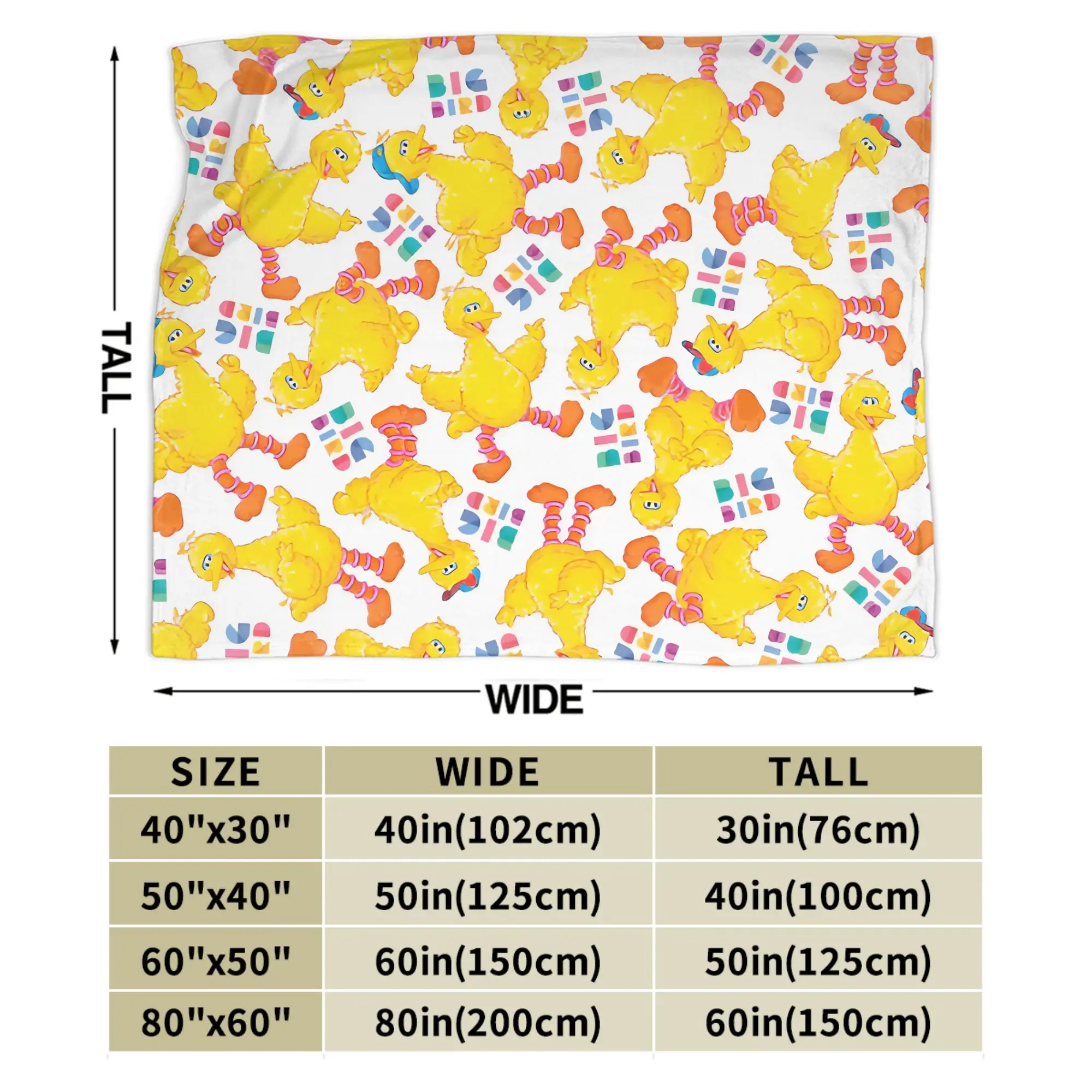 Manta de franela blanca con diseño de pájaro grande, colcha suave y duradera para sofá cama, colcha de viaje para oficina, funda para sofá cama