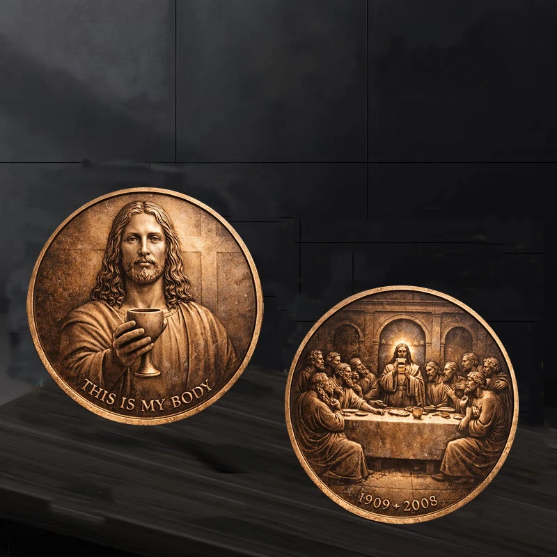 1pc The Last Supper Commemorative Coin The Body of Christ  A Timeless Souvenir Coin Collectible Religious Gifts for Families