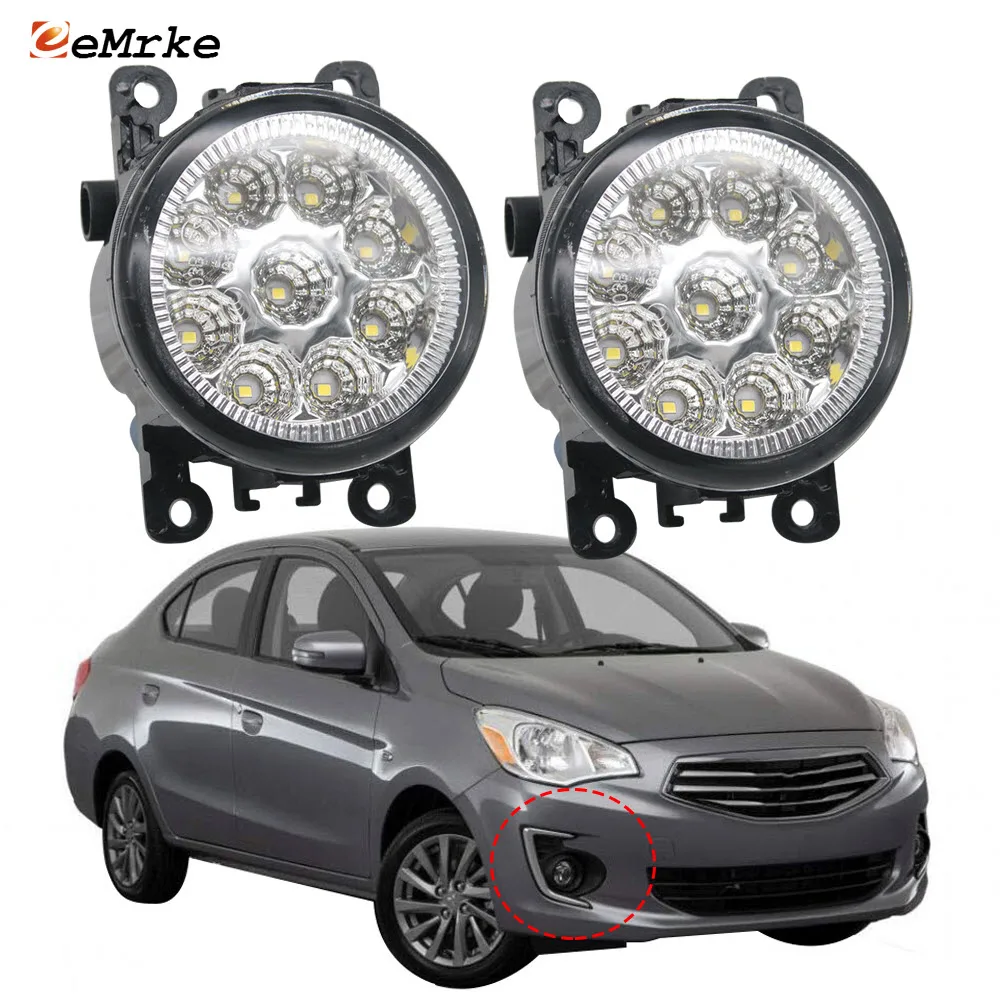 

2 X Led Fog Lamp Assembly Car Halogen Fog Lights DRL Daytime Running Light for Mitsubishi Mirage G4 Attrage Saloon A10 2014-2019