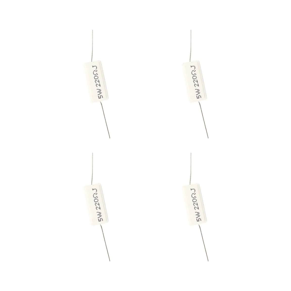 Solid 40 Pcs Axial Lead  Cement Power Resistor 220 Ohm 5W