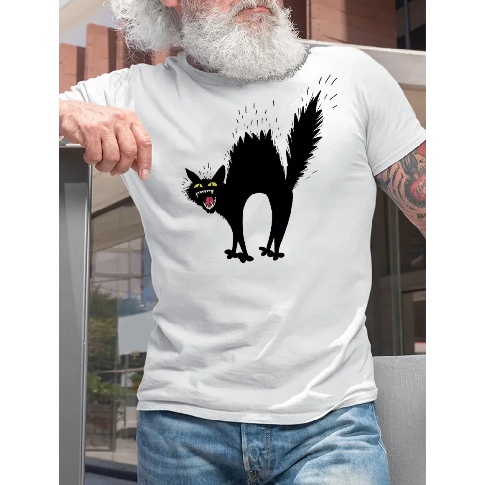 

2024 Cat 3d Print Men's T Shirt Funny Short Sleeve Summer Fitness Tops Tee Casual Fashion Street Male Clothing Party Men T Shirt