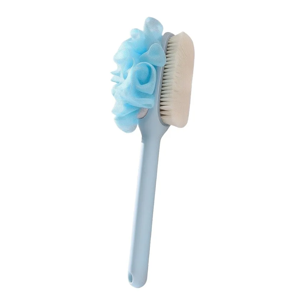Back Scrub Brush with 16 Inch Handle Length Proven Effective for Shoulder-to-Buttocks Coverage in Standard Showers