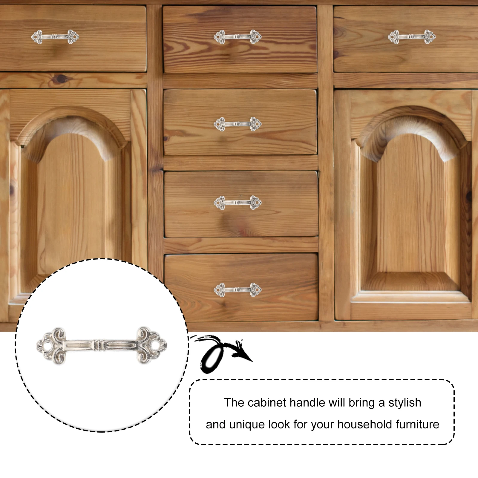 

1 set Mini Drawer Knobs 47x14mm Silver Cabinet H les Durable Decorative Pulls for Wardrobe Kitchen Cabinets