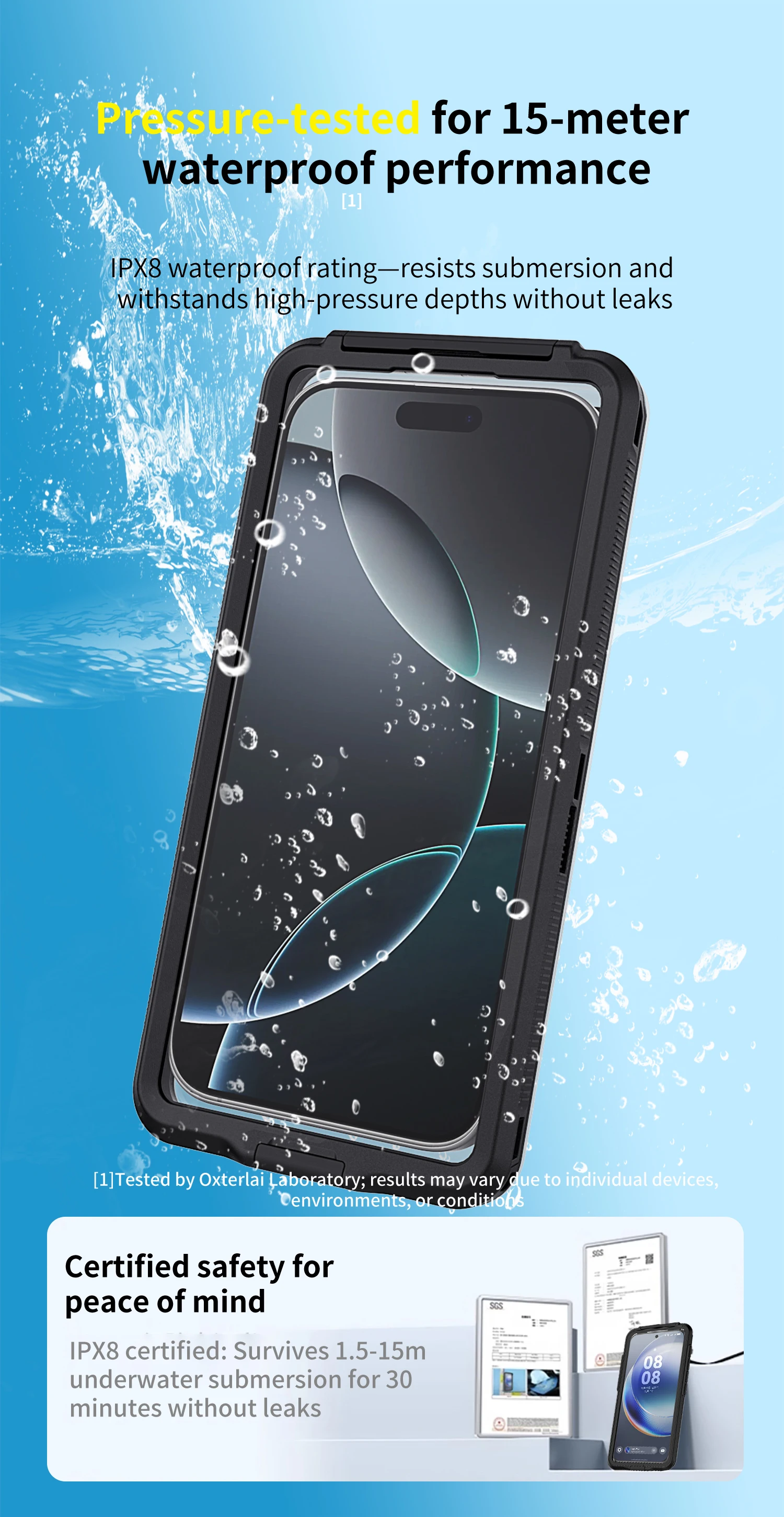 6,9 Zoll Universelle Wasserdichte Handyhülle, Stoßfest und Langlebig, Erhältlich in Verschiedenen Farben und Kompatibel mit Verschiedenen Marken – Detail 3