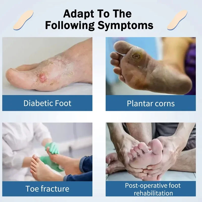 1 زوج نعل جراحة القدم نعل لمرضى السكري نعل تحميل نعل ربط قابل للإزالة-للرجال والنساء لتخفيف آلام القدم #5