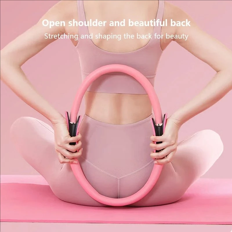 Yoga Fitness Ring Circle Pilates Women Girl Exercise Home Resistance Elasticity Yoga Gym Workout Loop Hoop