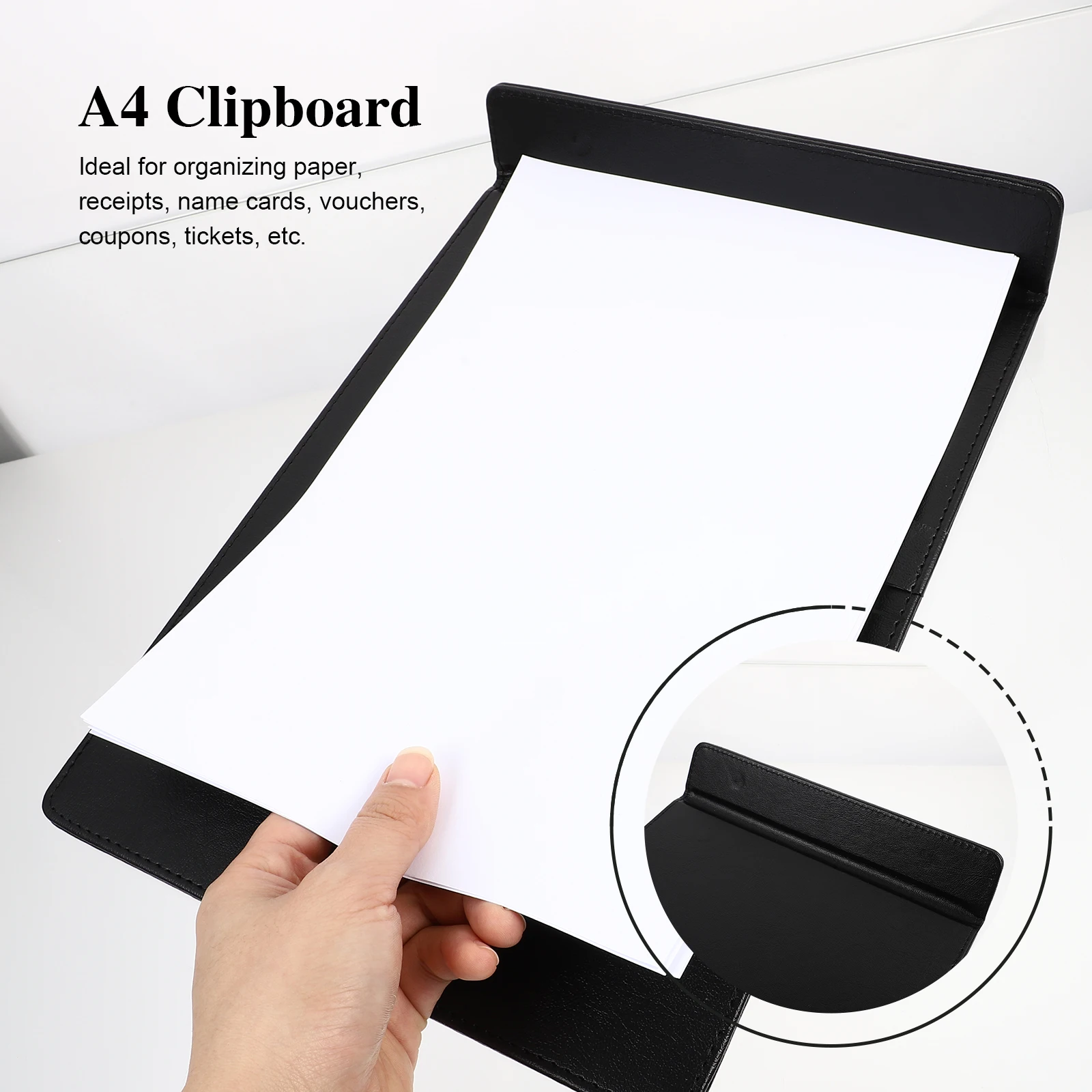 

A4 Clipboard Document Folder PU Material Reusable File Holder Drawing Pad ganizer Folder Clip Practical Use