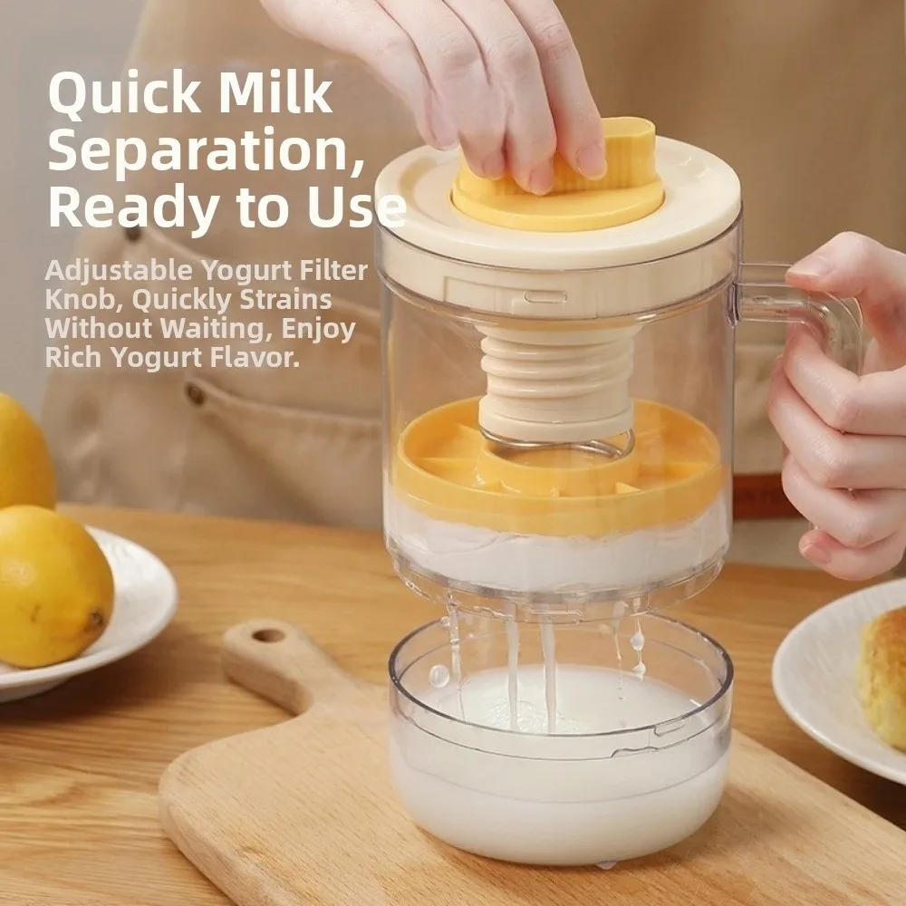 

Reusable Greek Yogurt Strainer With Lid Quick Cleanup Whey Separator Self-made Effortless Cheese Yogurt Filter Cheese Making