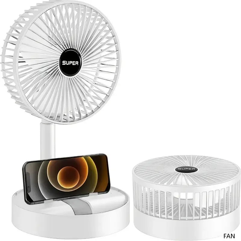 مروحة سطح مكتب USB صامتة مستديرة صغيرة - مروحة كهربائية محمولة للمطبخ والتخييم في الهواء الطلق والنوم والمكتب - مروحة دوران الهواء