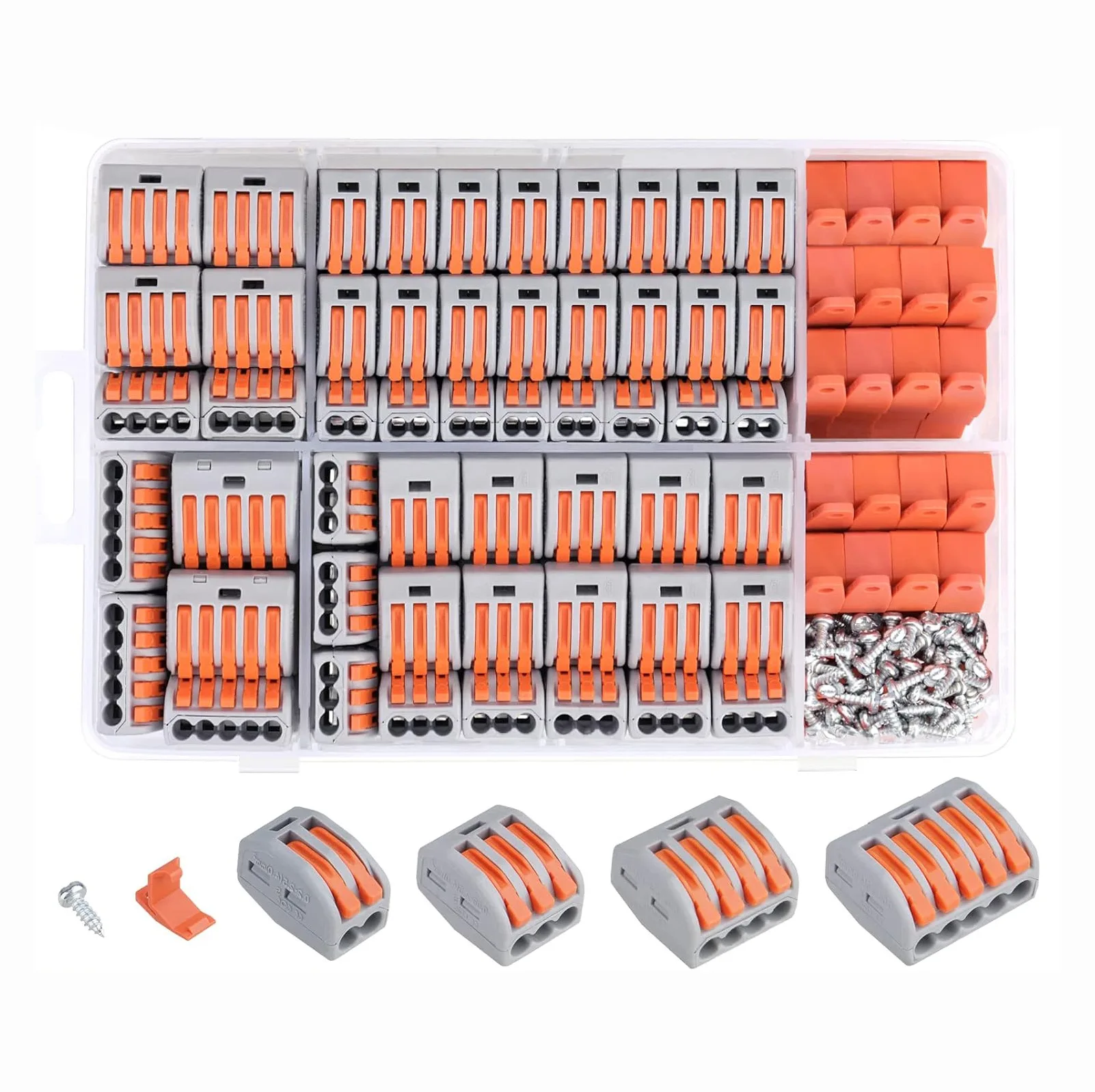 120Pcs Quick Disconnect PCT Wire Terminals Kit, Compact Lever Connectors for Solid & Stranded Cables Home Auto Wiring