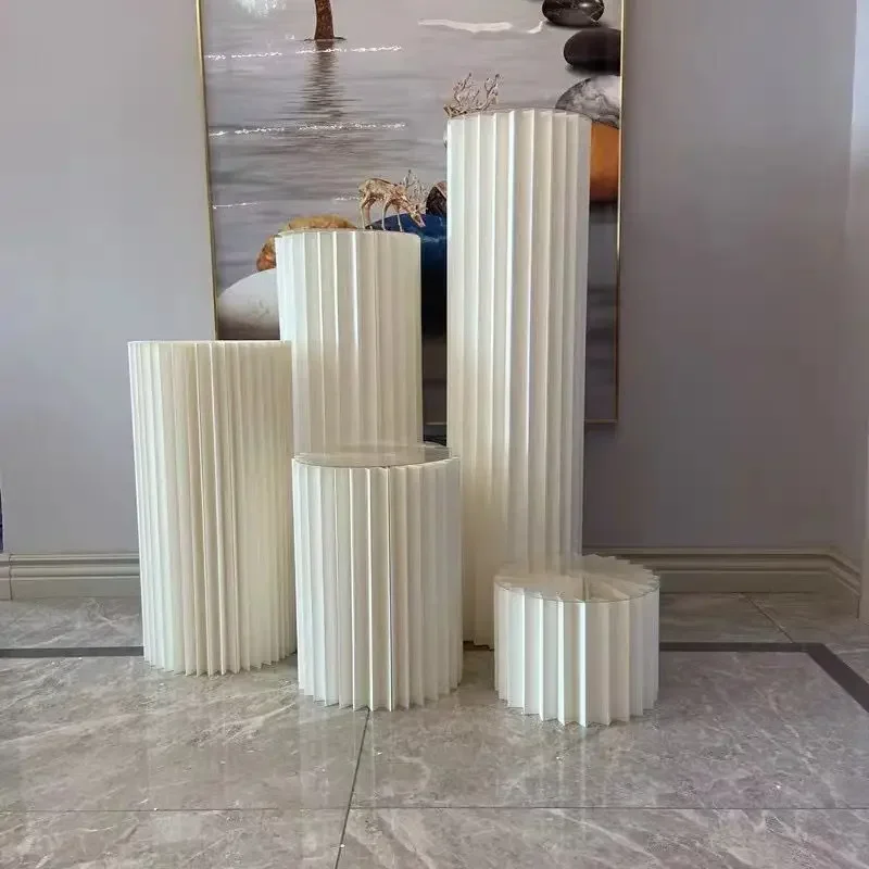 White folding column support frame Roman column display frame dessert table Event celebration decoration layout Window Display