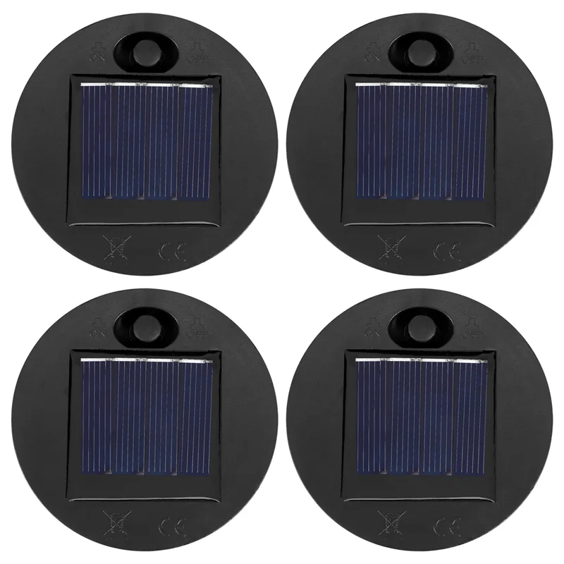 4 Pieces Replacement Solar Light Tops Outdoor Hanging Lantern Light Solar Light Parts Round Solar Lights Waterproof