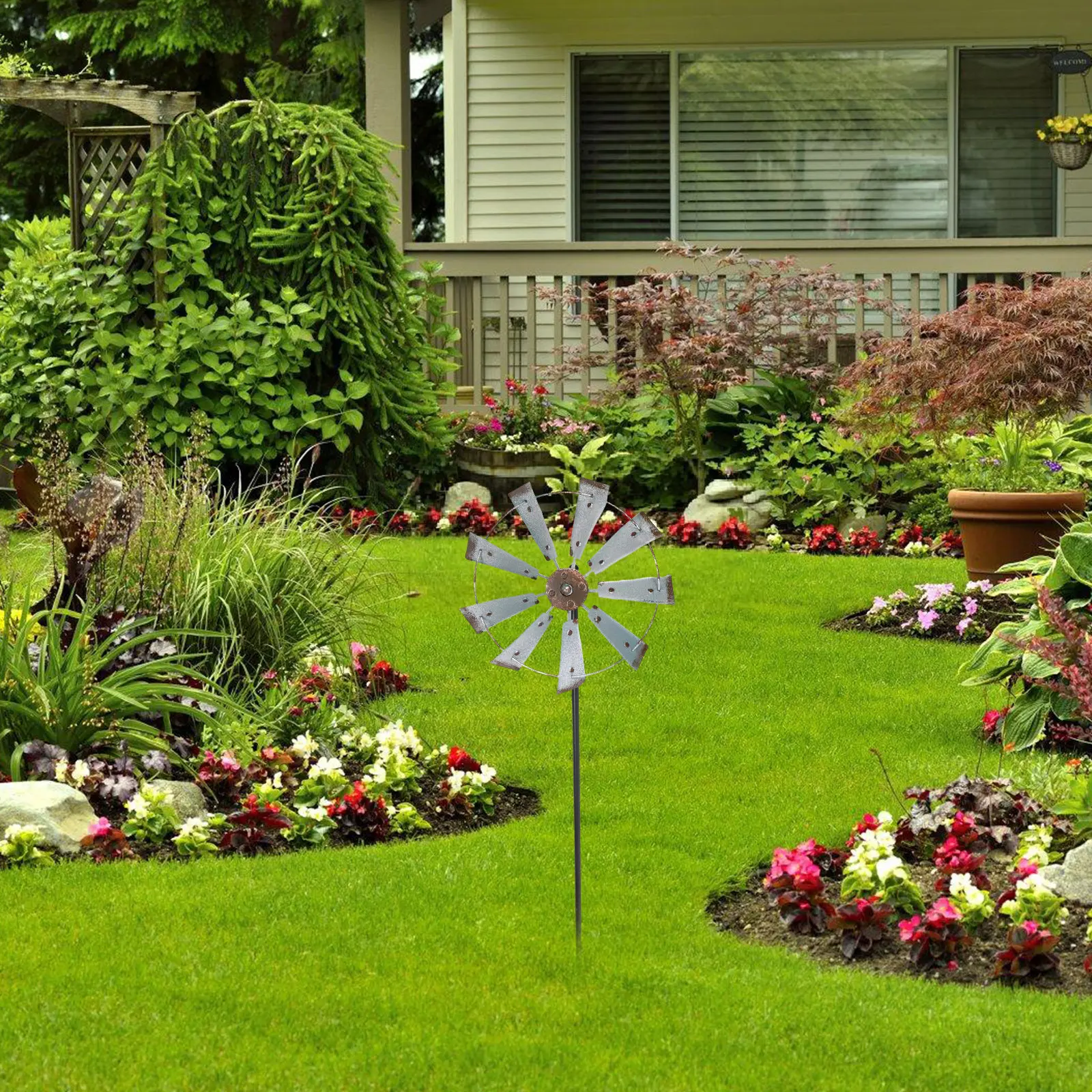 

Large Outdoor Wind Spinner Iron Rotating Windmill Garden Lawn Decoration Metal Outdoor Pinwheels Yard Garden Decor
