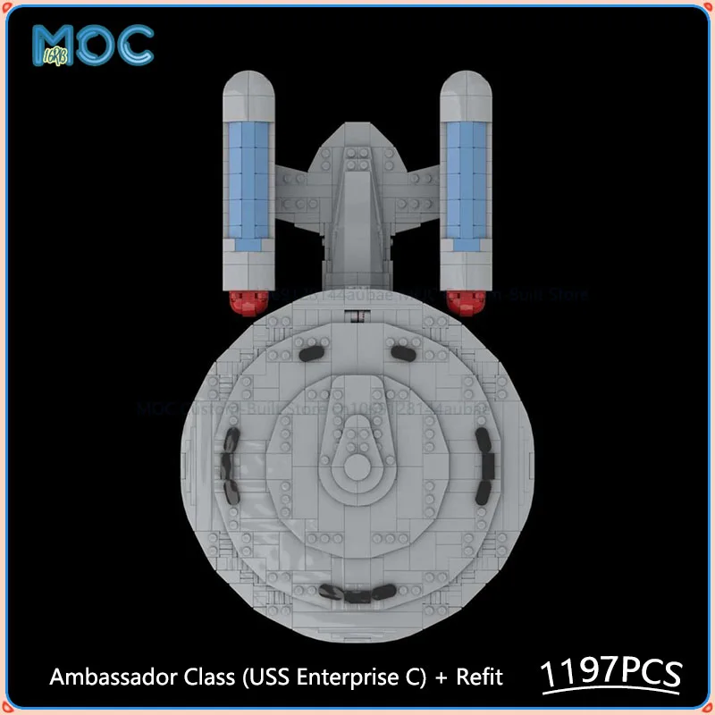 Ambassador Class USS Enterprise C + Refit MOC Building Blocks Assemble Bricks Collection Display Creative Toys Gifts 1197PCS