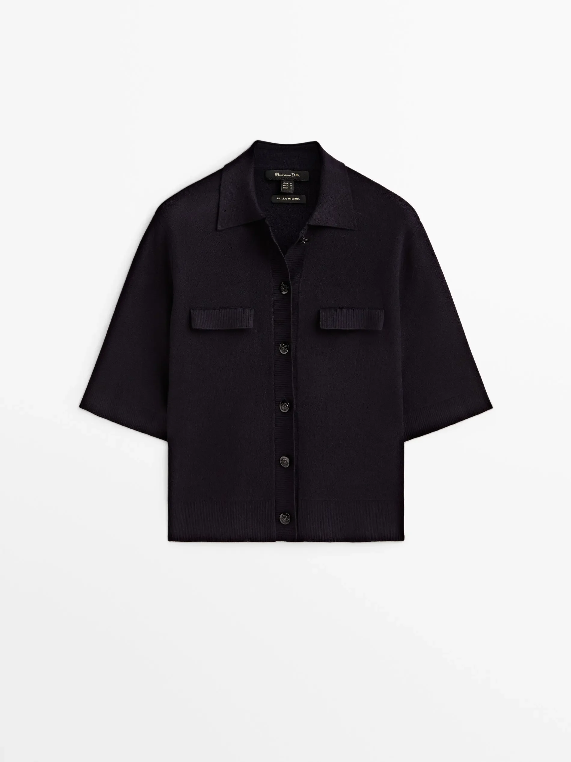 Ethereal MD 2024 خريف نمط جديد من المرأة عادية بلون سليم صالح نسخة تصميم الشعور قصيرة الأكمام سترة متماسكة