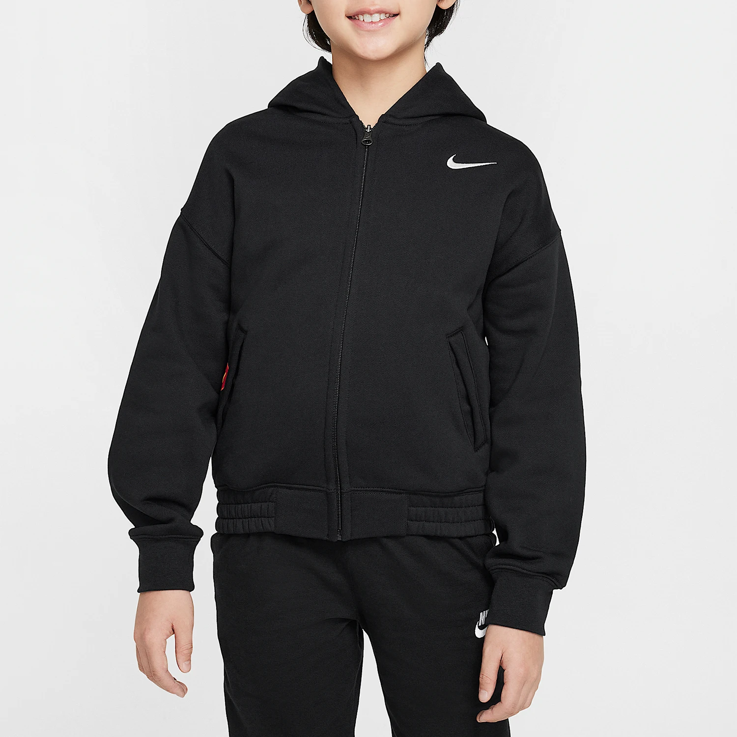 

Официальная новая флисовая толстовка с капюшоном Nike для больших детей на молнии IB5597-010