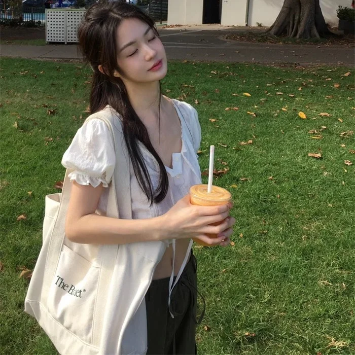 

Sweet And Spicy Lace Trim Belted ort Sve irt Dongda Gate Thebarnnet Retro Sle Bubble Sve round Ne Pure Color Wo...