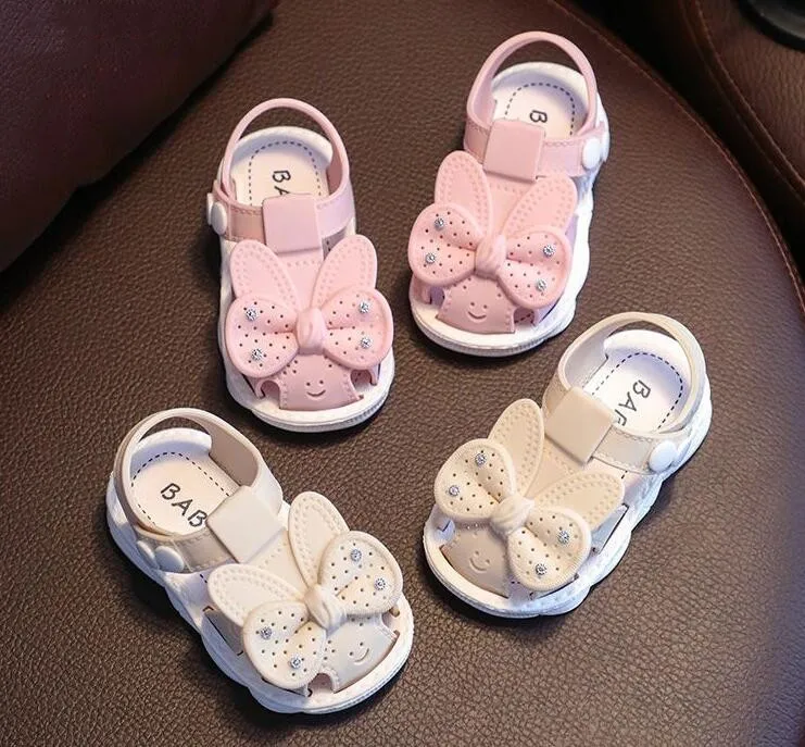 Solid Bow Children Summer Shoes Cute PVC Beach Non Slip Sandals For Baby Girls Footwear Soft Infant Kids Fashion Sandals