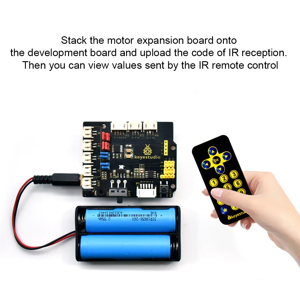 NEW! Keyestudio 8833 Motor Driver Expansion Board PH2.0 USB Cable DC 6-9V for Arduino BT wifi and servo drivers Writing Robot