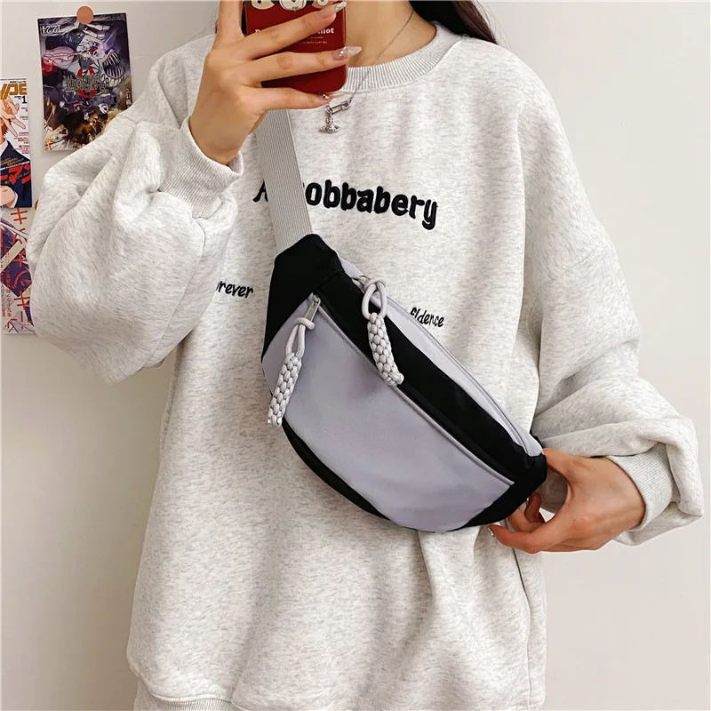 Women Waist Bag Canvas Shoulder Crossbody Bags for Woman Designer Fanny Pack Fashion Hip Sack Chest Banana Female Bum Belt Bags