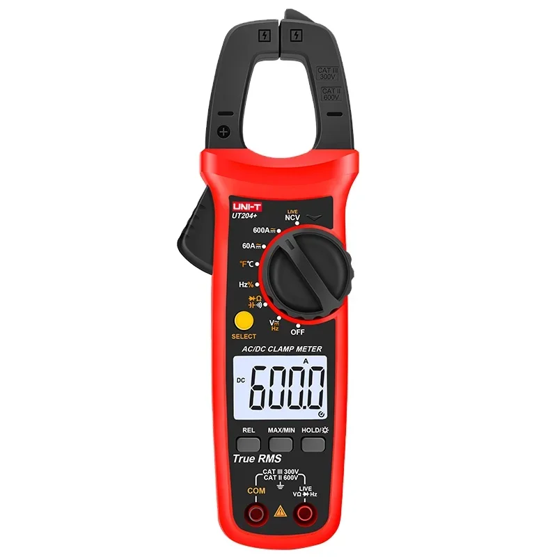 UNI-T UT204+ Clamp Meter Digital AC DC Current Multimeter True RMS 400-600A Auto Range Voltmeter Resistance Test