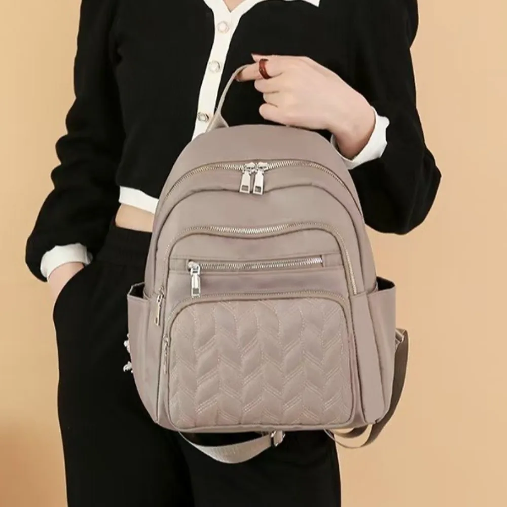 Waterproof Oxford Cloth Backpacks Durable Large Capacity Nylon Travel Backpacks Square Fashionable Design