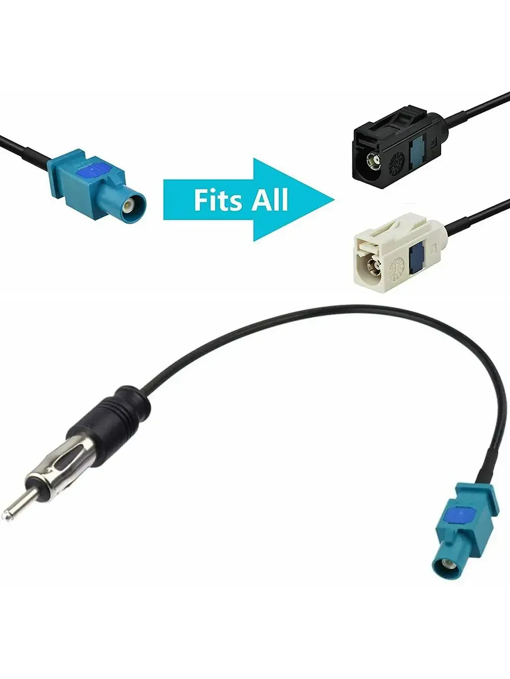 Câble adaptateur d'antenne radio stéréo de voiture, unité principale, interface d'antenne radio Fakra Z vers prise DIN, antenne FM AM vers radio DAB, NE