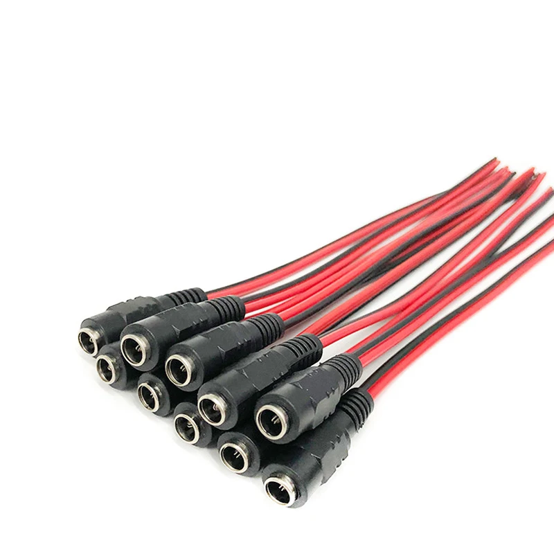 1 5 10 Stück männlich weiblich DC-Stromanschluss 5 V 12 V 5,5 x 2,1 mm Drahtkabel-Stecker-Adapter für TV-Kamera 5050 2835 LED-Streifen-Bandlicht