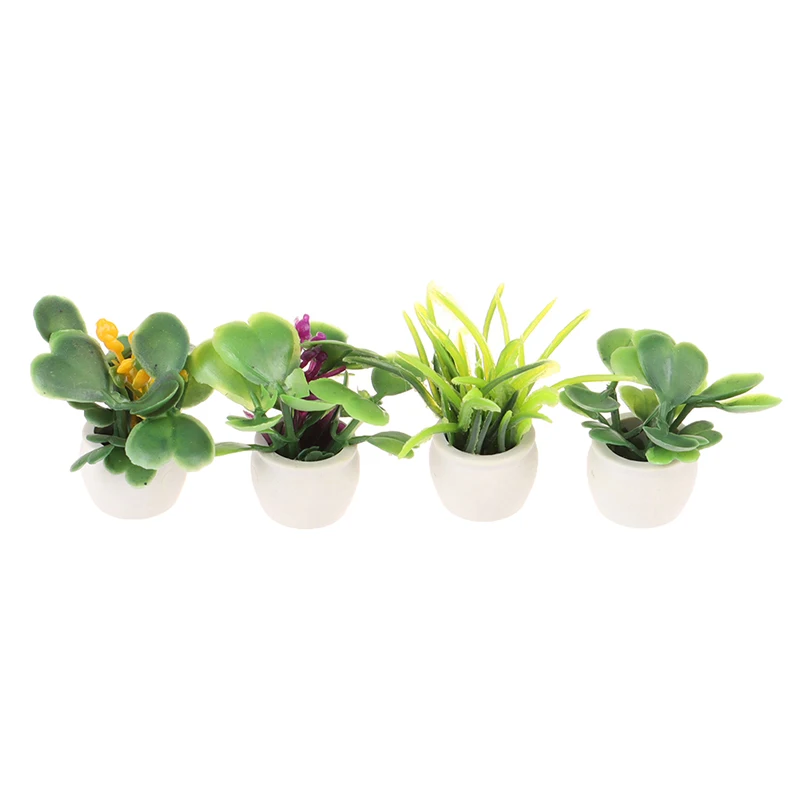 1PC 1:12 Dollhouse Decoration Green Plant Pot Miniature Green Plant In Pots Dollhouse Accessories Pretend Paly Toys