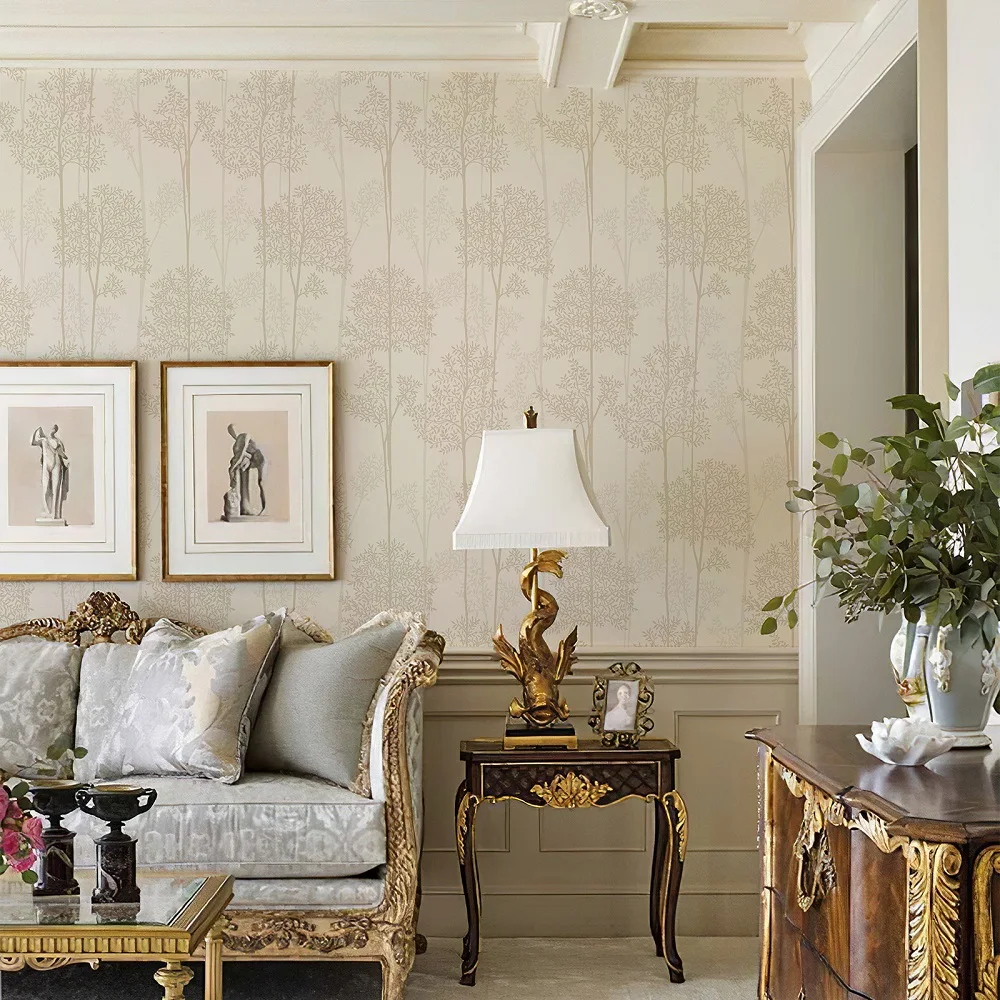 Simple Tree Wallpaper Self-adhesive Waterproof Wallpapers Bedroom Home Decoration PVC Removable Peel and Stick Wall Stickers