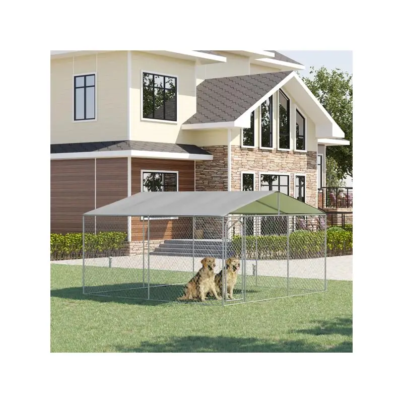 بيت الكلب - بيت الحيوانات الأليفة الداخلي والخارجي، تصميم بلاستيكي متين، سهل التنظيف، مقاوم للطقس، مقاس كبير لجميع السلالات