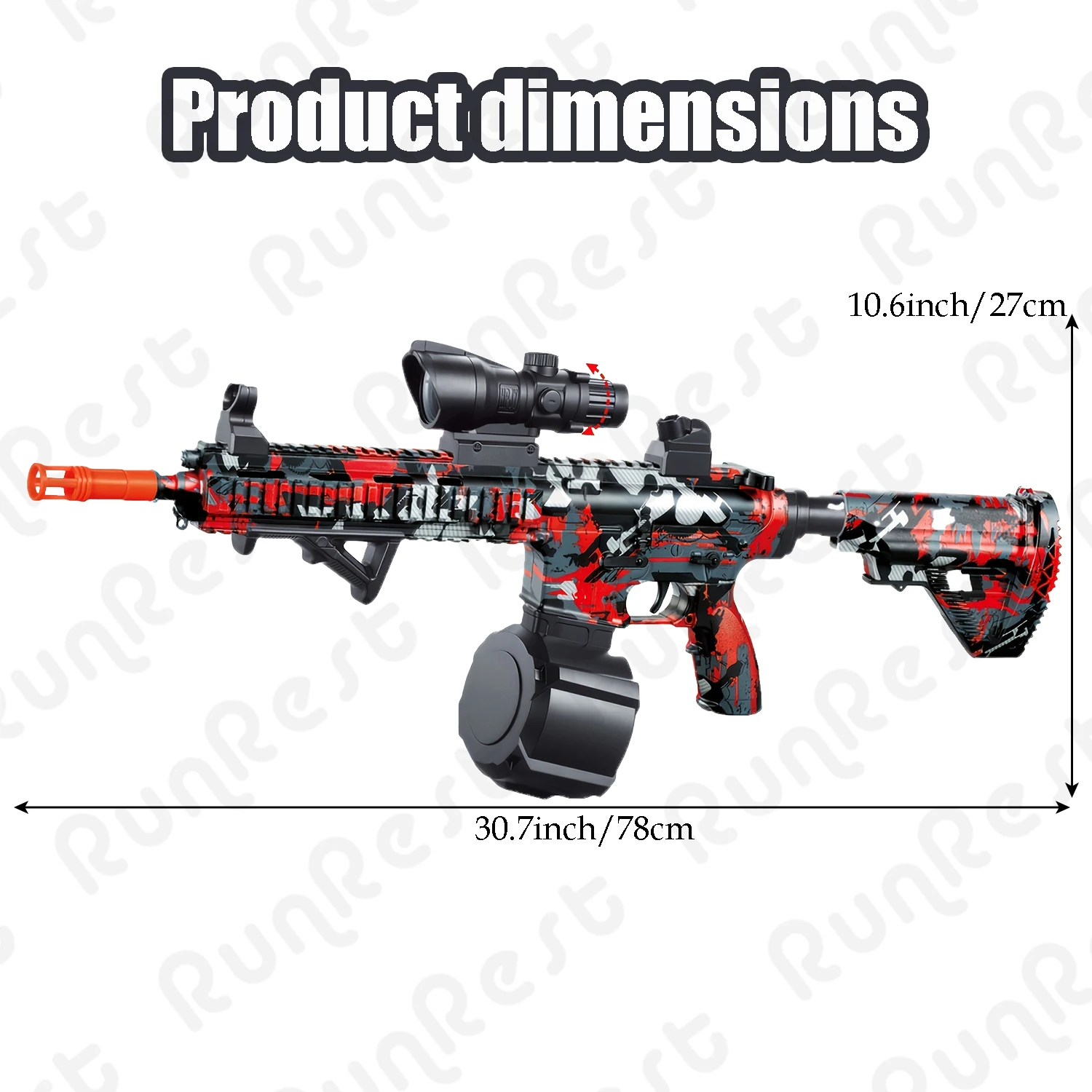 Pistola blaster, blaster de bola elétrica, arma de brinquedo legal de alto desempenho de arma orbeez, brinquedos de bola de respingos recarregáveis para atividades ao ar livre